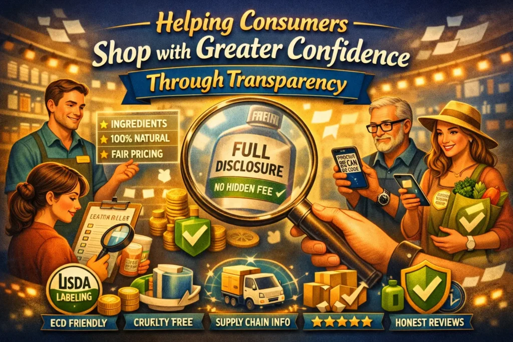 A transparent online shopping experience displaying clear product details, pricing, ratings, and reviews to help consumers make informed purchasing decisions.