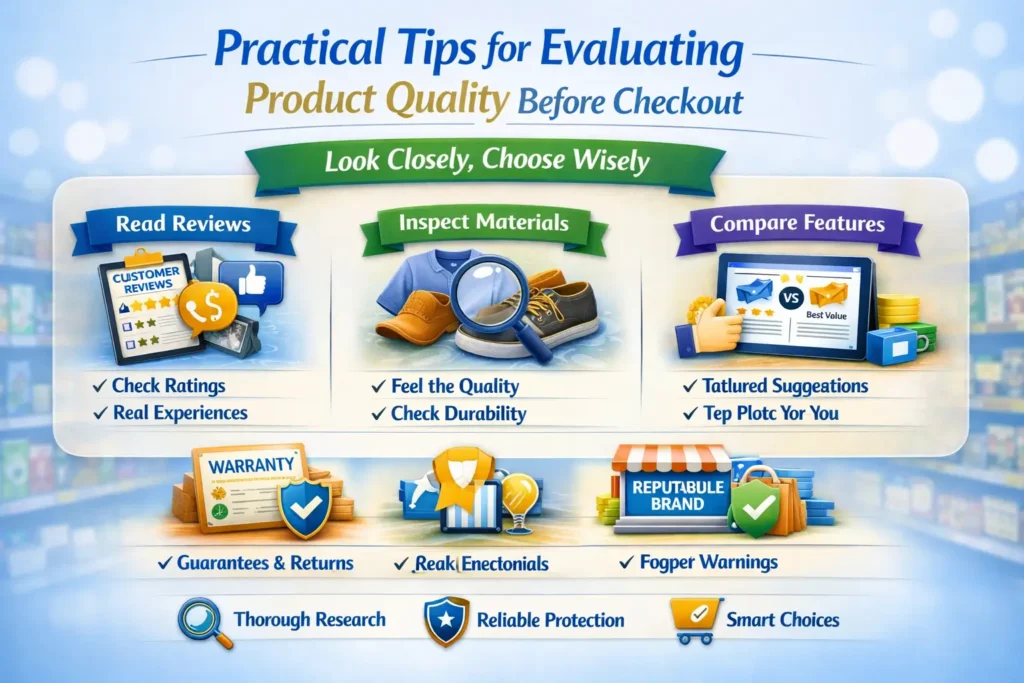 A shopper reviewing product specifications, ratings, customer reviews, and comparison charts before completing an online purchase.