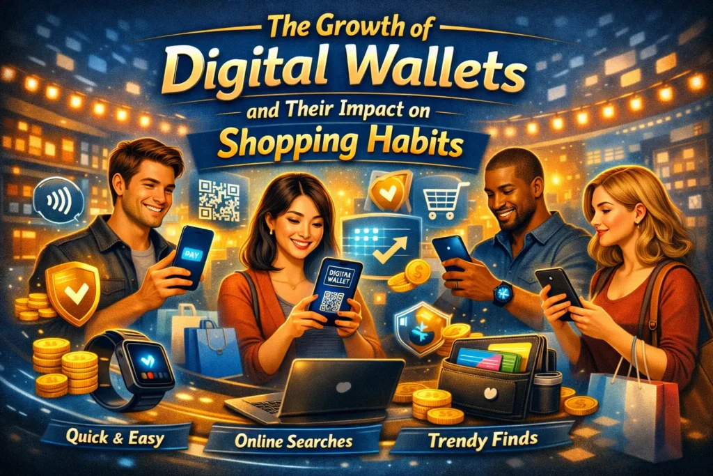 A shopper using a digital wallet on a smartphone for a fast, secure, and contactless online payment experience.