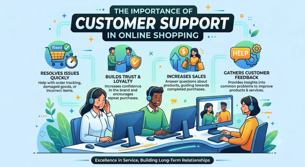 Customer interacting with an online support representative through live chat, receiving assistance for an online purchase inquiry.