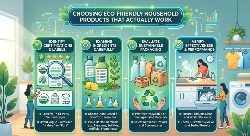 Collection of eco-friendly household products promoting sustainable and effective everyday living.