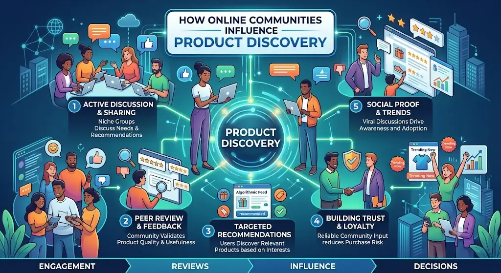 People exploring products through online communities, reviews, and social discussions before making informed purchasing decisions.